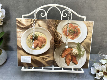 34cm White Distressed Metal Cookbook And Recipe Stand, 3 of 12