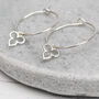 Sterling Silver Geo Flower Charm Hoops, thumbnail 2 of 3