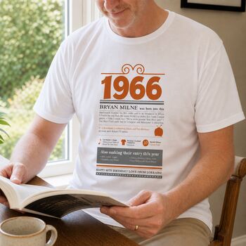 Personalised 60th Birthday Gift 1966 T Shirt, 6 of 9