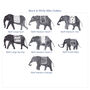 Personalised Mono Pattern Elephants Tea Towel, thumbnail 2 of 4