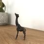Miniature Bronze Giraffe Sculpture 8th Anniversary Gift, thumbnail 9 of 12