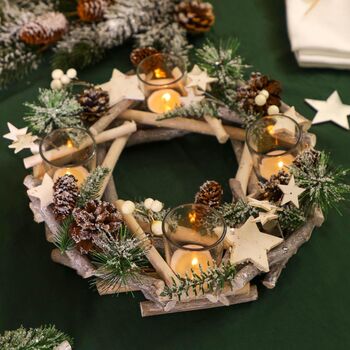 Nordic Star Wreath Candle Holder Centrepeice, 3 of 5