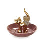 Personalised Cat Jewellery Dish Red And Gold, thumbnail 4 of 6