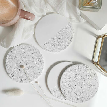 Speckled Terrazzo Style Ceramic Coasters, 2 of 7