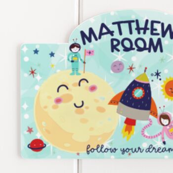 Outer Space Personalised Children's Door Sign, 2 of 4