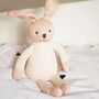 Crochet Bunny In Pink Stripes Soft Toy For Baby And Toddler, thumbnail 4 of 12