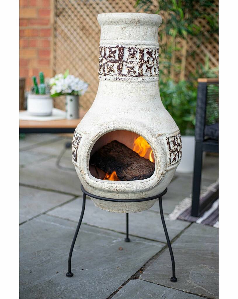 Clay Chiminea With Stand And Lid, 1 of 4