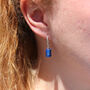 Lapis Lazuli Raw Gemstone Hoop Earrings, thumbnail 1 of 4