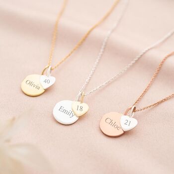 Sterling Silver Sia Birthday Disc Personalised Necklace, 4 of 11
