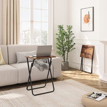 Set Of Two Small Folding Side Table Tray Table, 2 of 9