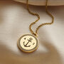 Nautical Anchor Initial Disc Necklace, thumbnail 1 of 7