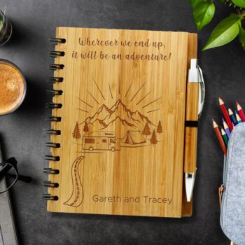 Personalised Eco Bamboo Road Trip Travel Journal, 3 of 7