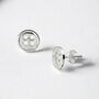 Tiny Sterling Silver Sewing Button Stud Earrings, thumbnail 2 of 7