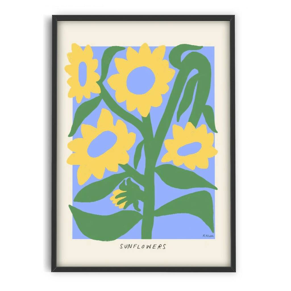 Sunflower Abstract Artwork Print 50cm X 70cm