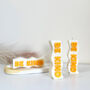Be Kind White And Orange Pillar Candle, thumbnail 2 of 5