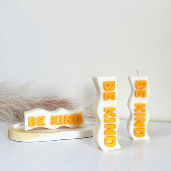 Be Kind White And Orange Pillar Candle, 2 of 5