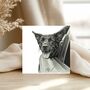 Driving Dog – Hand Drawn Fun Greeting Card Illustration, thumbnail 1 of 6