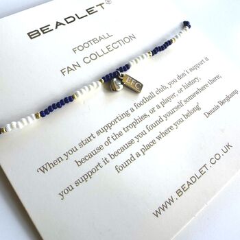 Everton Fc Bead Bracelet With Heart Charm Football Fan Gift, 2 of 6