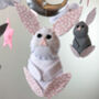 Pink Bunnies Baby Mobile, thumbnail 2 of 7