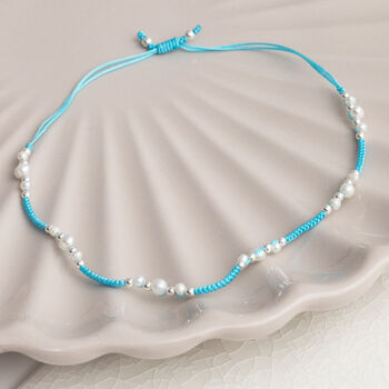 Sterling Silver Detailed Pearl Friendship Bracelet, 3 of 9