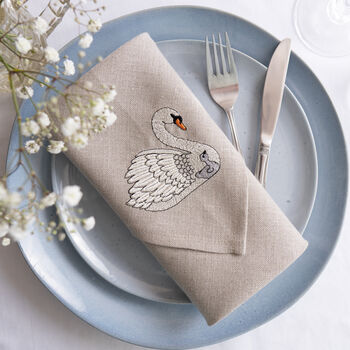 Luxury Embroidered Swan Tableware Gift Set, 6 of 10