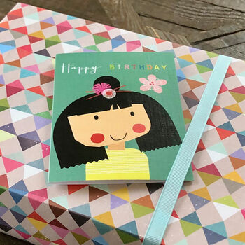 Mini Flowery Girl Birthday Card, 5 of 5