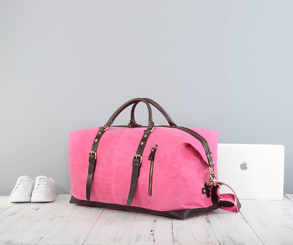 Vintage Look Waxed Canvas Weekend Bag For Women By Eazo