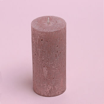 G Decor Vivian Antique Marble Rose Gold Pillar Candle, 4 of 5