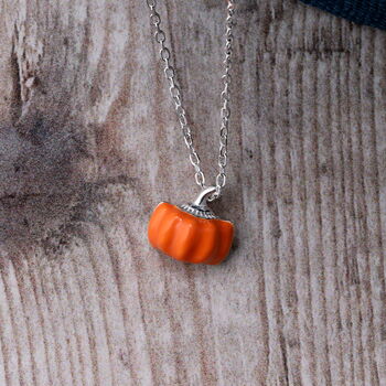 Sterling Silver Happy Autumn Pumpkin Necklace, 5 of 5