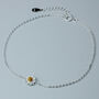 Sterling Silver Daisy Charm Anklet, thumbnail 1 of 6