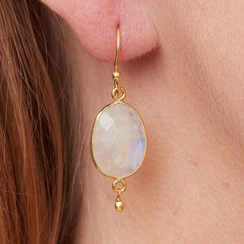 Amethyst Oval Drop Gold Plated Earrings, 11 of 12