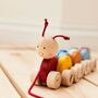 Personalised Colourful Pull Along Caterpillar Toy, thumbnail 2 of 4