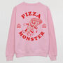 Pizza Monster Women's Back Print Sweatshirt, thumbnail 9 of 9