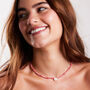 Pink Chalcedony Stone Smiley Face Necklace, thumbnail 1 of 5