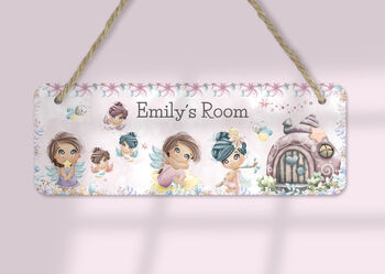 Personalised Fairy Friends Door Sign, Nursery Room Decor, 2 of 2