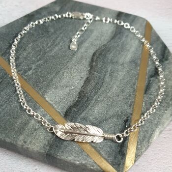 Handmade Silver Feather Bracelet, 4 of 6