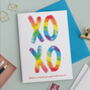 Xo Xo Rainbow Card Can Be Personalised, thumbnail 2 of 5