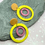 Brightly Coloured Wonky Hoop Retro Style Earrings, thumbnail 4 of 6