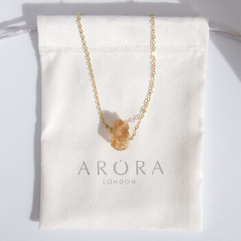 Citrine Raw Crystal Chunk Necklace, 2 of 4