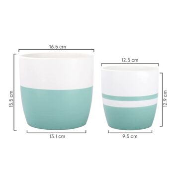 Pack Of Two Modern Minimalist Ceramic Plant Pot Indoor, 2 of 4