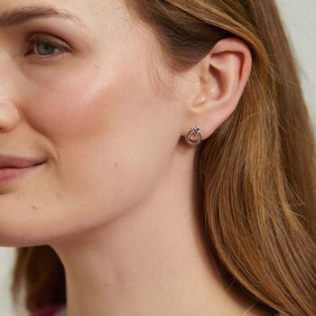 Manacor Friendship Sterling Silver Kiss Stud Earrings, 3 of 4