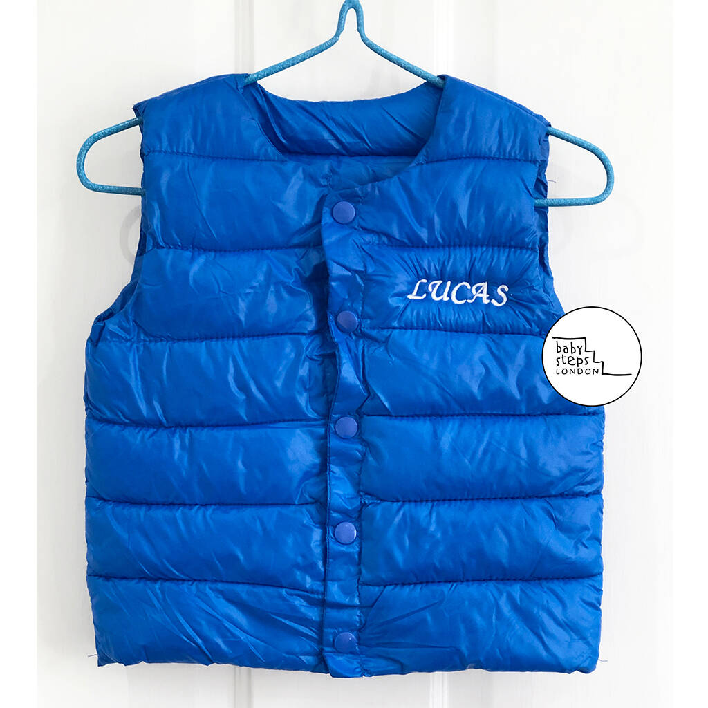 Personalised Button Padded Jacket Body Warmer Gilet, 1 of 6