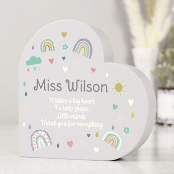 Personalised Rainbow Free Standing Heart Sign, 4 of 6