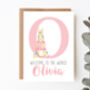 Personalised New Baby Card Pink Rabbit, thumbnail 1 of 4