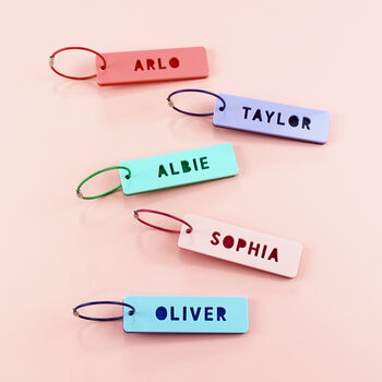 Two Tone Personalised Name Bag Tag, 11 of 11