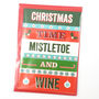 'Mistletoe And Wine' Retro Christmas Card, thumbnail 2 of 3