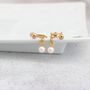 Pearl Drop Earrings With Heart, thumbnail 4 of 11