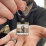 Mr And Mrs Photo And Message Metal Keyring, thumbnail 1 of 2