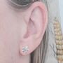 Sterling Silver 50th Birthday Flower Ear Studs, thumbnail 2 of 6