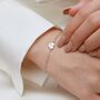 Sterling Silver Tiny Heart With Starburst Cz Bracelet, thumbnail 3 of 12